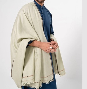 Chal de lana para hombre, chal de lana de color sólido, bufanda de Cachemira para uso diario, para todas las estaciones, chales tradicionales con flecos. - Product Image 1