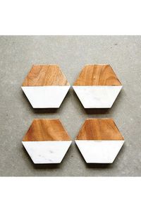 Posavasos de Madera Rústicos Hechos a Mano, Posavasos Pequeños de Madera Natural para Ceremonia del Té - Product Image 3