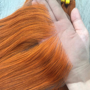Prix de gros 100% brut vierge vietnamien trame humaine dentelle perruque os droit couleur Orange Super Double Drawn Extensions de cheveux - Product Image 6