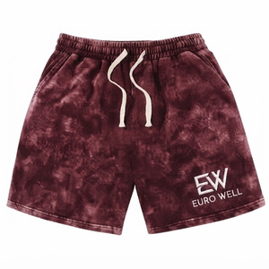 Retro Oversized <b>Fleece</b> <b>Shorts</b> Custom Dye Sun Faded French Terry Vintage Sweat <b>Shorts</b> Men Streetwear Wear Embroidered <b>Shorts</b> - Product Image 3