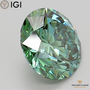 Diamante Redondo Cultivado en Laboratorio CVD de 2.00 Quilates con Certificado IGI, 8.07 mm, Color Verde Intenso, Claridad VVS2, Ideal para Anillos de Ensueño - Product Image 5