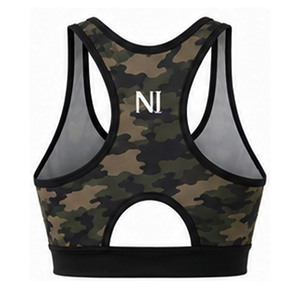 Women's Camouflage <b>Racerback</b> Sports <b>Bra</b> With Sheer Panels And Logo Back Medium Support Fitness Top Nofyan Ind 2026 Yoga sports - Product Image 3