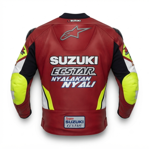 Men’s Zuzuki Cowhide Leather <b>Racing</b> <b>Jacket</b>/Chaqueta MotoCP Style CE Level 2 Armor Motorcycle Track Riding Protective Gear CE - Product Image 2