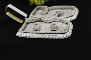 Bijoux de mode Dvars, pendentif lettre personnalisé en argent 925 plaqué or de luxe, style hip-hop, serti de diamants, nom personnalisé en moissanite - Product Image 2
