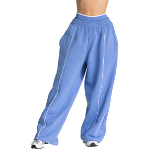 Pantalon de jogging d'hiver pour femme de haute qualité, taille mi-haute, coupe ample, 100 % coton, respirant, écologique, bleu clair - Product Image 1