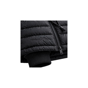 Veste matelassée longue noire pour homme, à capuche, en polyester épais, décontractée, fermeture éclair, coupe-vent avec poches - Product Image 6