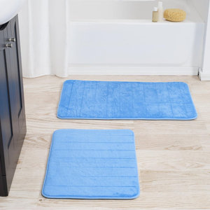 Tapis de bain ultra doux antidérapants et absorbants en microfibre pelucheuse, fabriqués sur mesure, ensemble de 3 tapis de salle de bain avec forme en U - Product Image 4