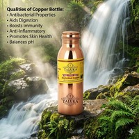 Bouteille d'eau en cuivre pur de 33 oz, sans joint, anti-fuite, pour la maison, les voyages, le bureau, design durable, vente chaude
