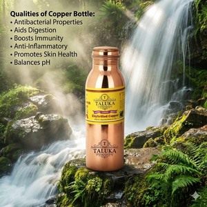Botella de Agua de Cobre de 33 Oz, a Prueba de Fugas, sin Juntas, Botella de Cobre Puro para Beber, para el Hogar, Viajes, Oficina, Diseño Duradero - Product Image 3