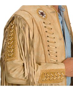 2026 New Design <b>Jacket</b> Mens Western Fringe <b>Leather</b> <b>Jacket</b> Genuine <b>Suede</b> Cowboy Coat Long Tassel Buckskin Style Rodeo Ranch Wear - Product Image 3
