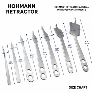 ชุดเครื่องมือผ่าตัดดึงกระดูก Hohmann ระดับพรีเมียม 6 ชุด 7 ชิ้น ผลิตจากเหล็กกล้าไร้สนิมเกรดเยอรมัน ได้รับมาตรฐาน CE ISO - Product Image 2
