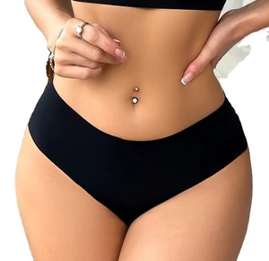 Braguitas Sexys de Cintura Alta para Mujer, Color Sólido, con Ribete de Encaje, Transpirables, de Nailon/Algodón, para Uso Diario, Vacaciones y Fiestas - Product Image 1