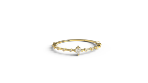 Vintage 18K Gold Delicate <b>Diamond</b> <b>Ring</b> Alternating Bezel Stacking Band Round <b>Diamonds</b> Promise <b>Ring</b> for Women Fine Jewelry Gift - Product Image 1