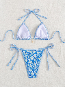 Conjunto de Bikini Sexy de 2 Piezas para Mujer, Top Triangular con Tiras, Traje de Baño de Dos Piezas, Traje de Baño Cheeky - Product Image 5