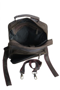 Sac à dos en cuir véritable rustique avec fermeture éclair, personnalisable, style vintage, pour ordinateur portable, voyage, école, unisexe HNBP-0060 - Product Image 4