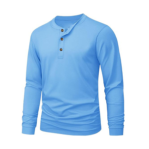 Camiseta de Manga Larga de Alta Calidad, 100% Algodón, Ropa Lisa a la Moda, Camisetas de Manga Larga para Hombre - Product Image 6