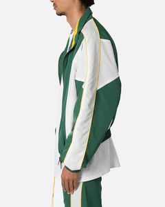 เสื้อแจ็คเก็ตบอมเบอร์สีเขียวขาวสำหรับผู้ชาย กันลม กันน้ำ ระบายอากาศได้ดี ปิดด้วยซิป สไตล์สปอร์ต ทรงปกติ เหมาะสำหรับใส่ในฤดูหนาว ผ้าไนลอนหนา - Product Image 2