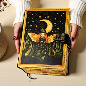 Grimorio de Cuero Hecho a Mano con Diseño de Hadas, Libro de Regalo para Año Nuevo Chino y Navidad, Diario Ocultista Vintage con Cierre, 400 Páginas - Product Image 4