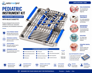 Kit de Instrumentos Pediátricos Dentales Básicos Premium con Estuche OEM Zetomed Pro - Product Image 2