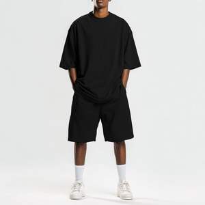 Conjuntos de Camisetas y Pantalones Cortos de Alta Calidad, Cuello Redondo, Algodón, Estampado, Estilo Vintage, Tallas Grandes para Hombre - Product Image 2