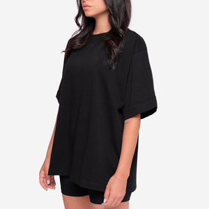เสื้อยืดคอกลมแขนสั้นสำหรับผู้หญิง พิมพ์โลโก้แบรนด์ของคุณเองได้ - Product Image 4