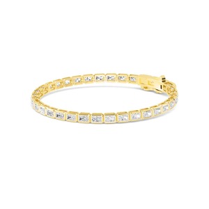 Emerald Cut Bezel <b>Set</b> Lab Grown Diamond Tennis Bracelet 8.49 CTW 9K Rose Gold - Product Image 4