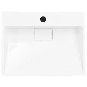 อ่างล้างหน้าหินอ่อนสีขาวขนาด 19.7"x15"x5.1" สำหรับห้องน้ำ ดีไซน์หรูหรา เหมาะสำหรับการตกแต่งอย่างมีสไตล์ - Product Image 4