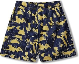 Shorts de bain pour hommes à imprimé camouflage, séchage rapide, taille à cordon de serrage, décontractés, en tissu polyester - Product Image 2