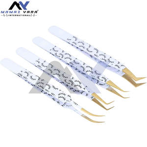 Pinzas para Extensiones de Pestañas con Punta de Nanofibra y 4 Diamantes, Acero Japonés, Pinzas de Maquillaje para Pestañas, Más Vendidas - Product Image 2