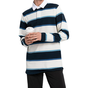 Custom Rugby <b>Polo</b> <b>Shirt</b> <b>Long</b> <b>Sleeve</b> Striped <b>Shirt</b> Wholesale Apparel Manufacturer OEM Clothing Supplier <b>Mens</b> Golf <b>Polo</b> - Product Image 4