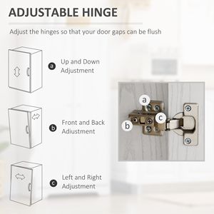 Moderno Armadio Bianco Autoportante a 2 Ante per Cucina con Ripiani Regolabili, per Soggiorno, Sala da Pranzo, Camera da Letto, Stile Legno MDF - Product Image 6