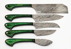 Personalizado hecho a mano de acero de Damasco al aire libre caza cuchillo de cocina punto de caída de acero inoxidable hoja multiusos mango de madera cuchillos DIY - Product Image 5