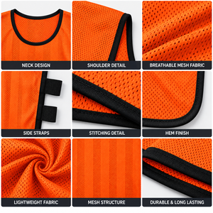 Pettorales de Entrenamiento de Fútbol Sublimados Personalizados, Ligeros, Transpirables, de Malla, de Secado Rápido, para Prácticas de Fútbol, Chalecos para Entrenamientos de Equipo, OEM - Product Image 3