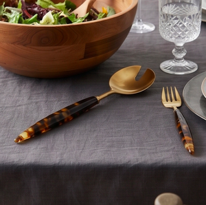 Ensemble de couverts en acier inoxydable poli or de luxe avec manche en résine, parfait pour les mariages et les dîners en restaurant - Product Image 5