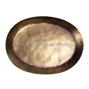 Bandeja Ovalada de Latón para Servir, Plato Decorativo para Servir Alimentos, para Mesa de Comedor y Decoración del Hogar Contemporánea - Product Image 5