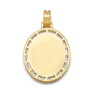 Collier pendentif Jésus en or massif 14 carats avec diamant de laboratoire certifié GIA, taille brillant rond, cadeau unisexe - Product Image 1
