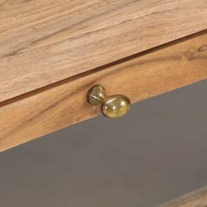 โต๊ะกาแฟไม้เนื้อแข็งอะคาเซียพร้อมโครงเหล็กเคลือบสีฝุ่น ไม้ธรรมชาติและเหล็กเคลือบสีฝุ่น - Product Image 6