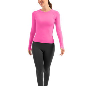 Breathable Athletic Base Layer <b>Top</b> for Women Quick Dry Compression Fitness Shirt for Yoga Exercise Running Gym and Outdoor Train - Product Image 2