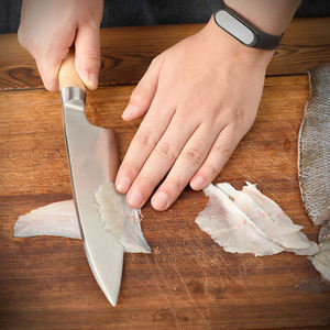 Couteaux de chef en acier Damas faits à la main, manche en bois, fabricant OEM sur mesure, fournisseur en gros Pakistan, couteaux de chef pour usage en cuisine - Product Image 5