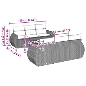 Conjunto de Sofás de Jardín en Negro y Blanco Crema - Product Image 3
