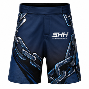 Shorts de combat MMA entièrement personnalisés SHH Industries, unisexes, pour entraînement de grappling, boxe, respirants, imprimés par transfert thermique, BJJ, kickboxing - Product Image 1