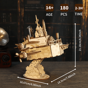 Puzzle 3D in Legno Fai-da-Te, Kit Modello Castello con Carillon a Manovella, Castello in Movimento, Regalo di Compleanno per Donne - Product Image 5