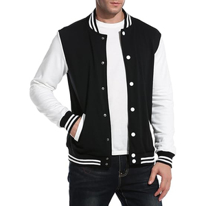 Chenille Patch Varsity Jacket Men Polyester Wool Blend Embroidered Letter Applique Baseball College Snap <b>Button</b> Classic Style - Product Image 4
