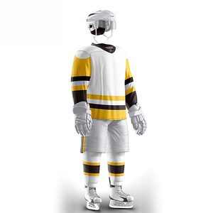 Custom Made Winter Ice Hockey Uniform High Quality 100% Polyester Moisture-Wicking Front Letter Design Short Sleeve - Product Image 4