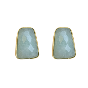 Amazonite Necklace & Earring <b>Set</b> 18K Gold Plated Brass Ethnic Geometric Jewelry for <b>Women</b> Engagement Wedding Party <b>Gift</b> - Product Image 3