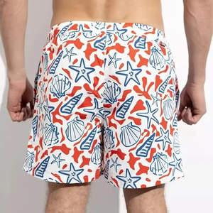 Short de bain décontracté pour homme, imprimé par sublimation, respirant, taille mi-haute, fermeture élastique, séchage rapide, poches zippées - Product Image 6