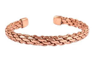 Bracelet magnétique en cuivre fait main, design religieux traditionnel et moderne, fabriqué en Inde, éco-responsable, luxueux - Product Image 2