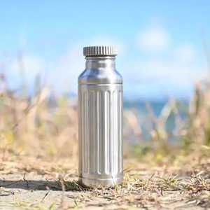 Bouteille d'eau élégante bicolore gris mat en acier inoxydable, forme cola, étanche, réutilisable, gourde sportive en métal pour l'école, la gym, le yoga - Product Image 6