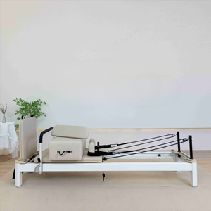 Eu Premium tout blanc <span class=keywords><strong>assis</strong></span> boîte ménage appareil de gymnastique équipement professionnel poids lourd noyau lit réformateur Pilates aluminium - Product Image 1