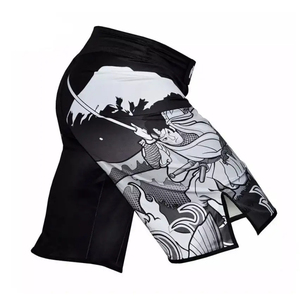 Shorts de sport pour hommes imprimés montagne noir et blanc, sublimation, anti-humidité, séchage rapide, coupe classique, respirant - Product Image 3